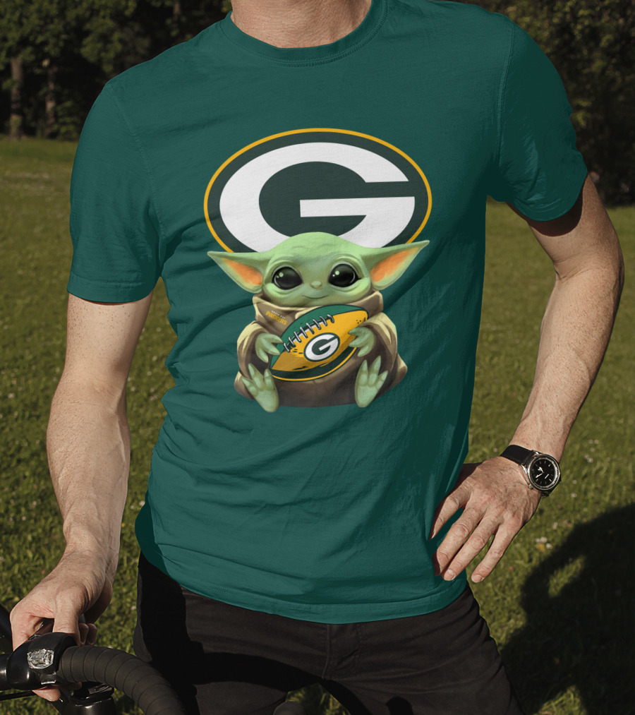 Baby Yoda Green Bay Packers Football Fan T-Shirt