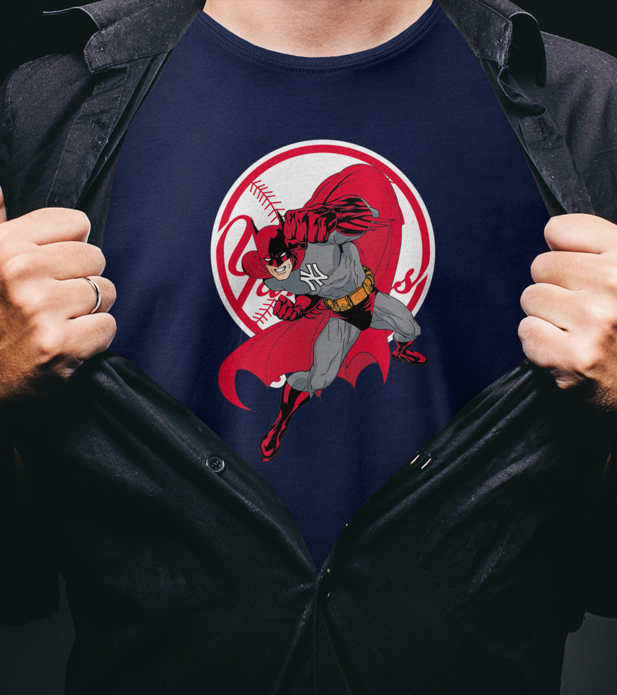 Batman Yankees Baseball Hero Iconic Mashup T-Shirt