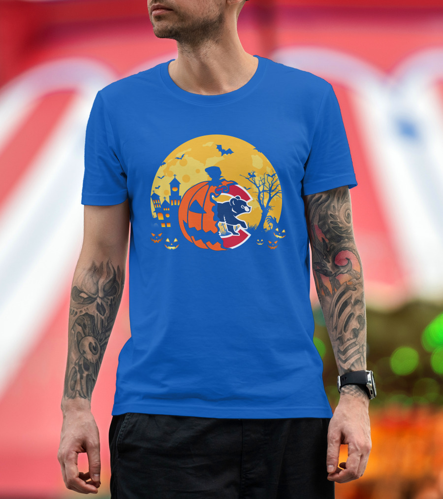 Chicago Cubs Halloween Full Moon T-Shirt
