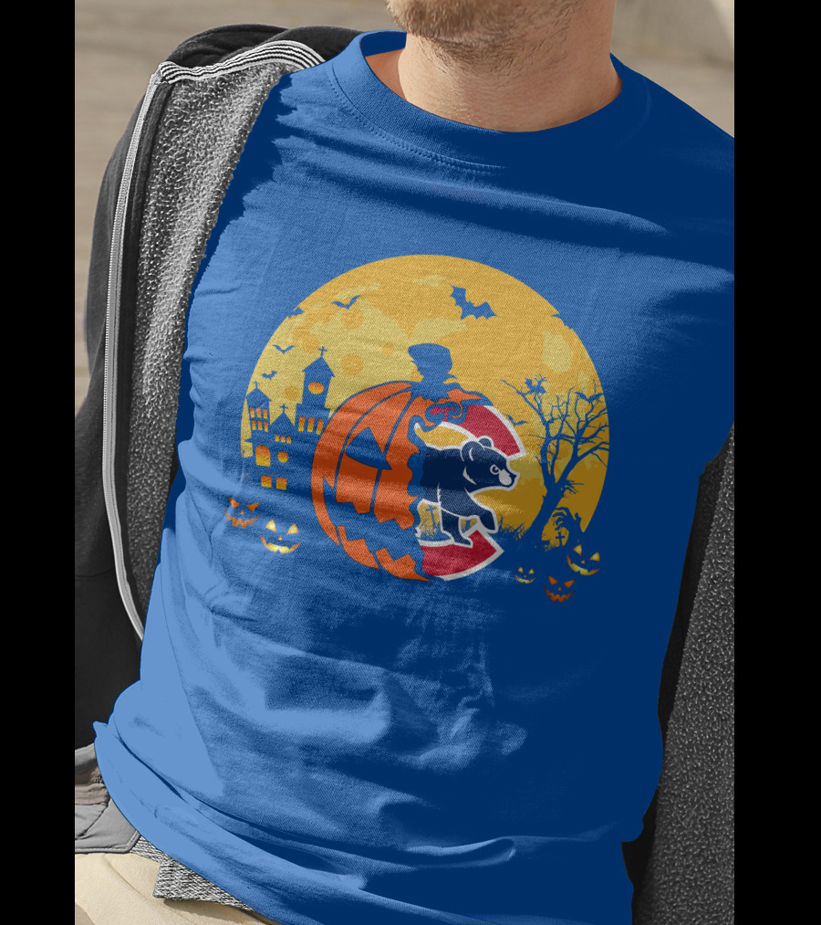 Chicago Cubs Halloween Full Moon T-Shirt