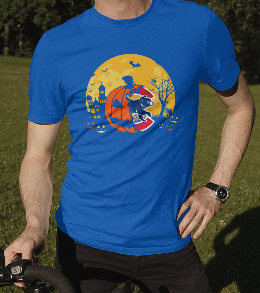 Chicago Cubs Halloween Full Moon T-Shirt