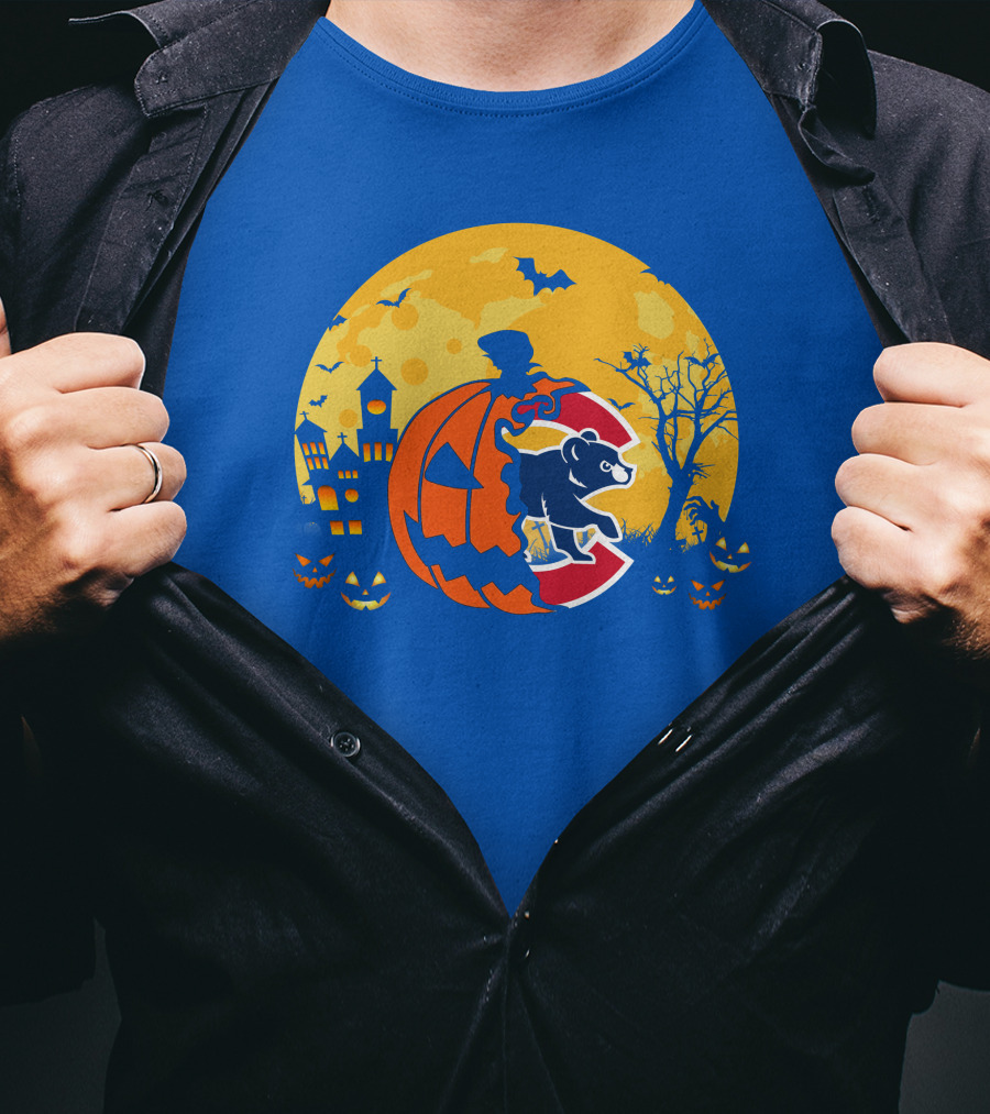 Chicago Cubs Halloween Full Moon T-Shirt