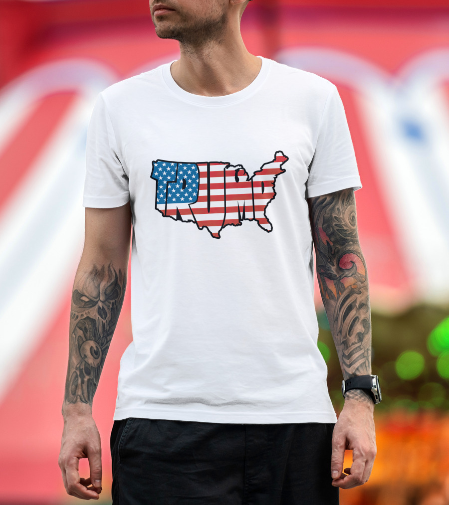 Trump Usa Flag Map T-Shirt