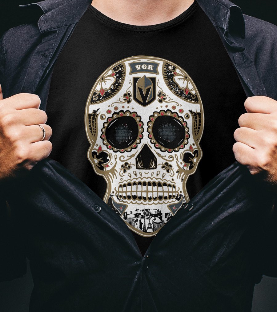 Vgk Sugar Skull Golden Knights T-Shirt