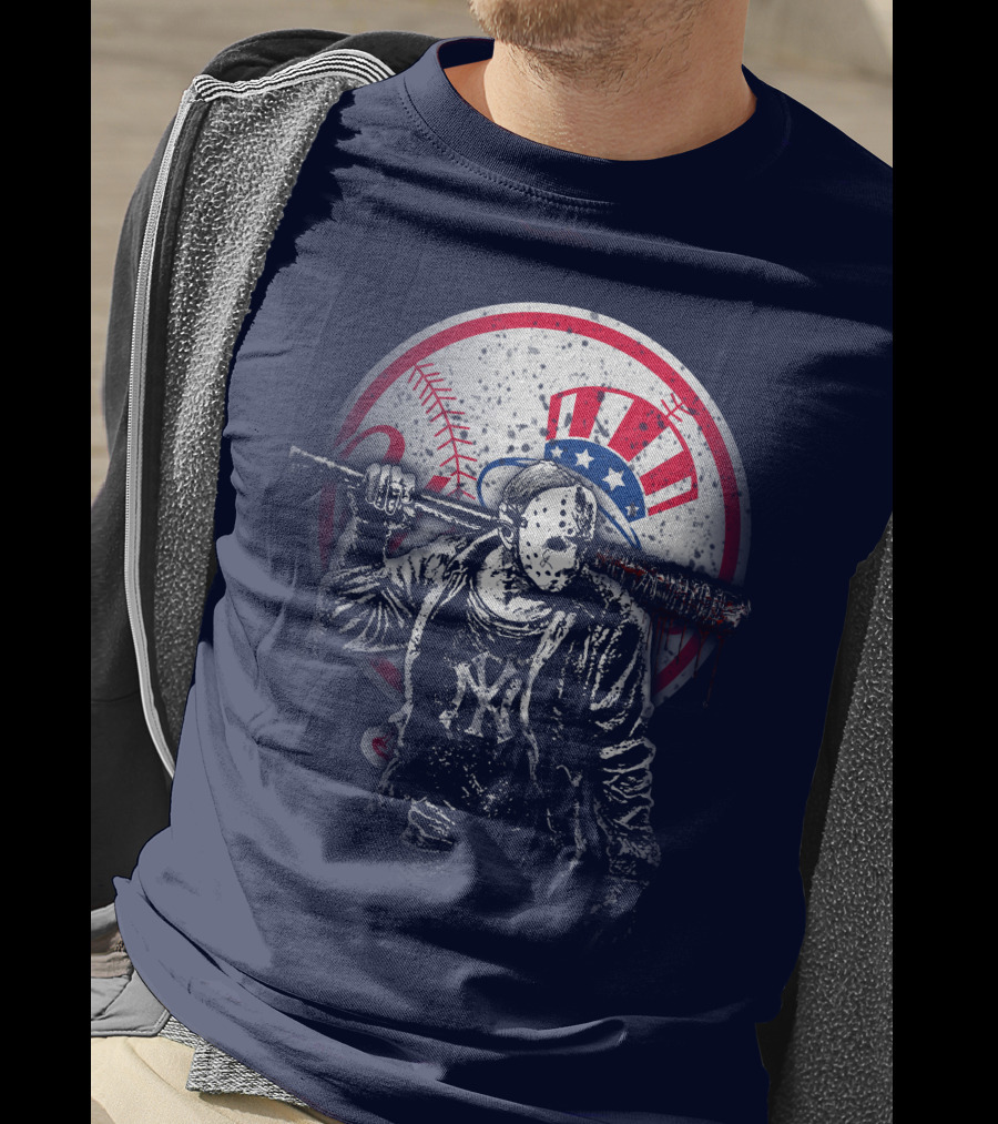 New York Baseball Icon With Mask And Bat T-Shirt