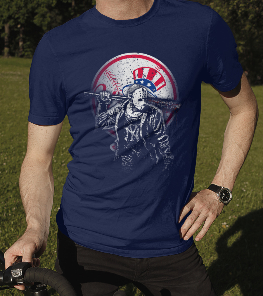New York Baseball Icon With Mask And Bat T-Shirt