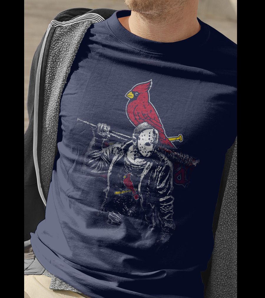 Cardinal Face Mask Bat T-Shirt