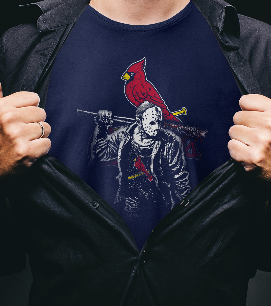 Cardinal Face Mask Bat T-Shirt