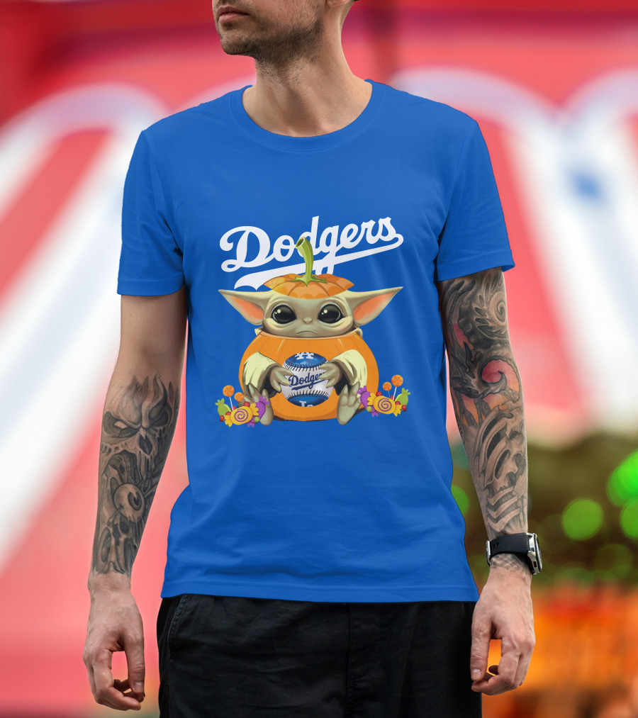 Dodgers Baby Yoda Pumpkin Halloween T-Shirt