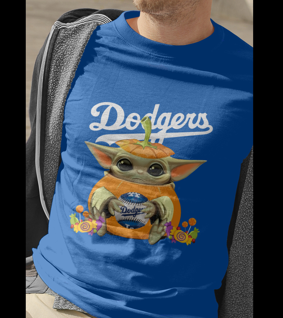 Dodgers Baby Yoda Pumpkin Halloween T-Shirt
