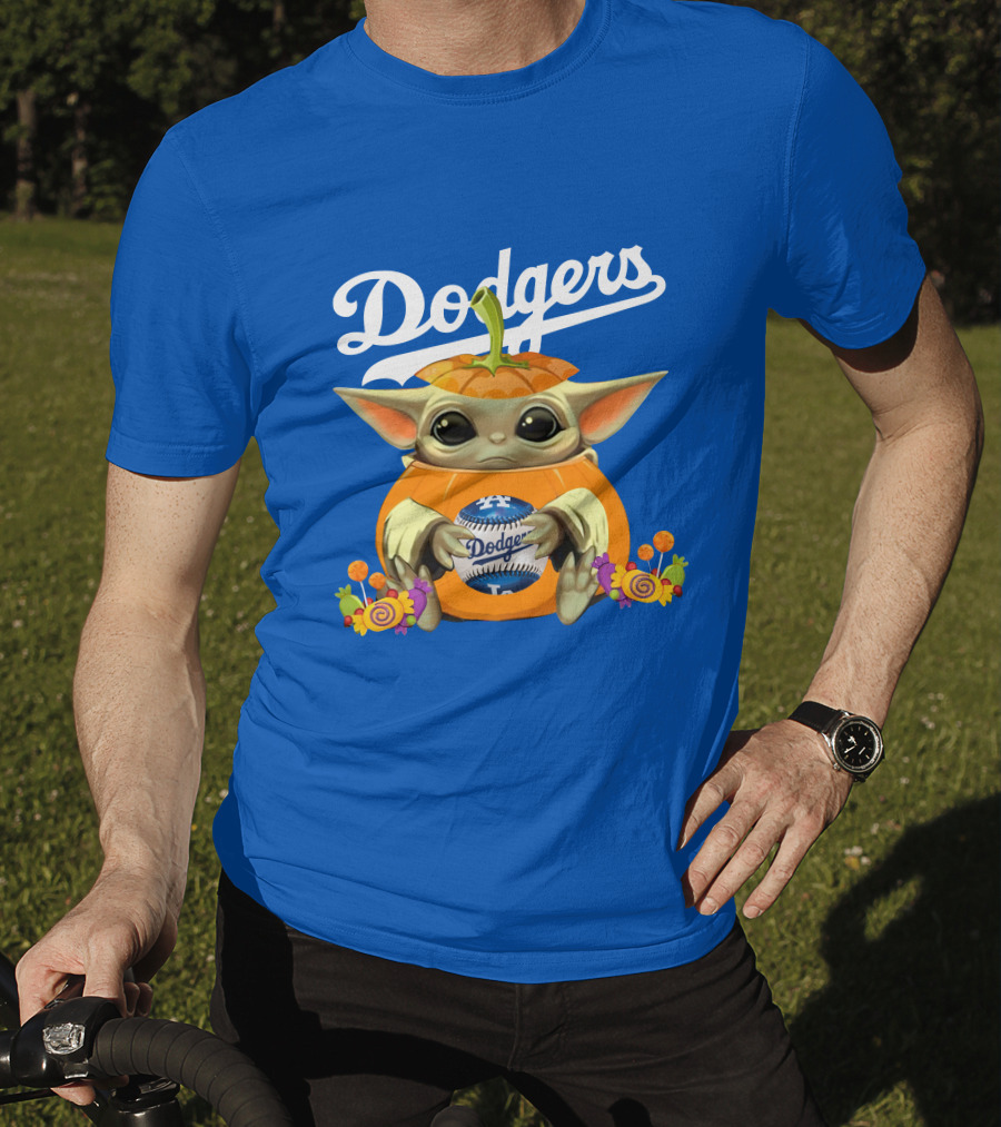 Dodgers Baby Yoda Pumpkin Halloween T-Shirt