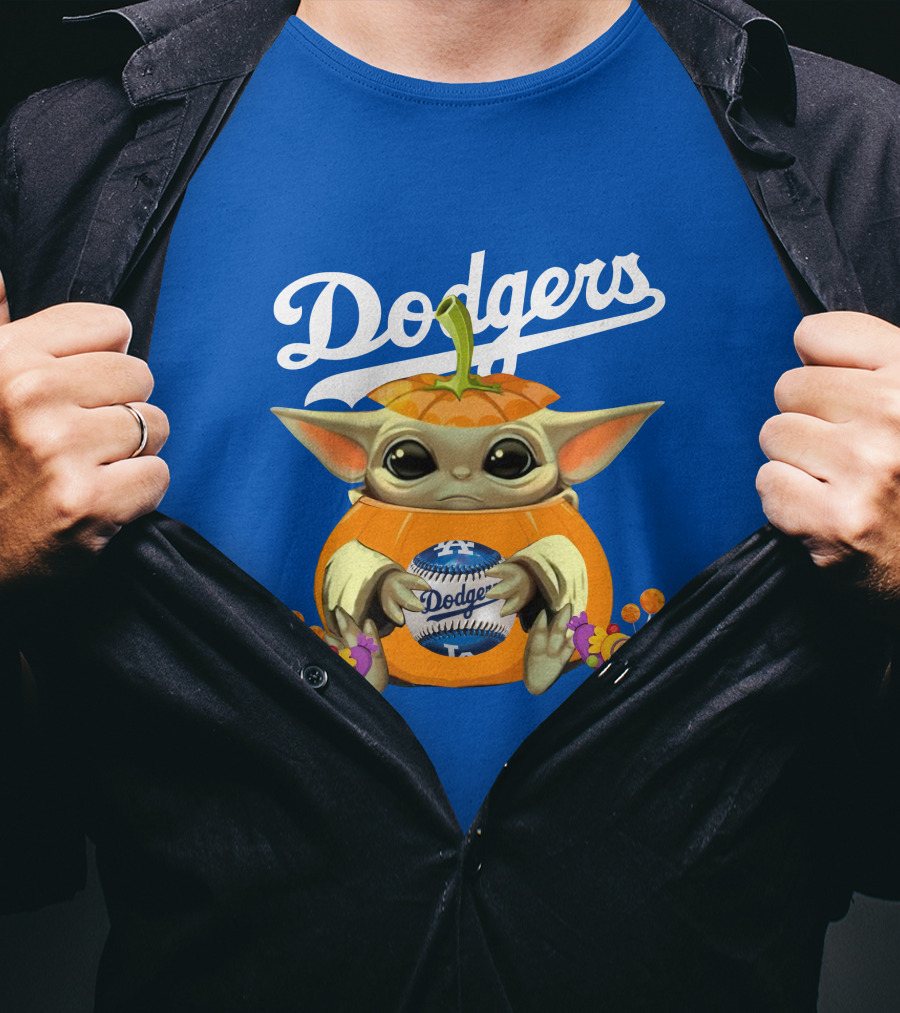Dodgers Baby Yoda Pumpkin Halloween T-Shirt