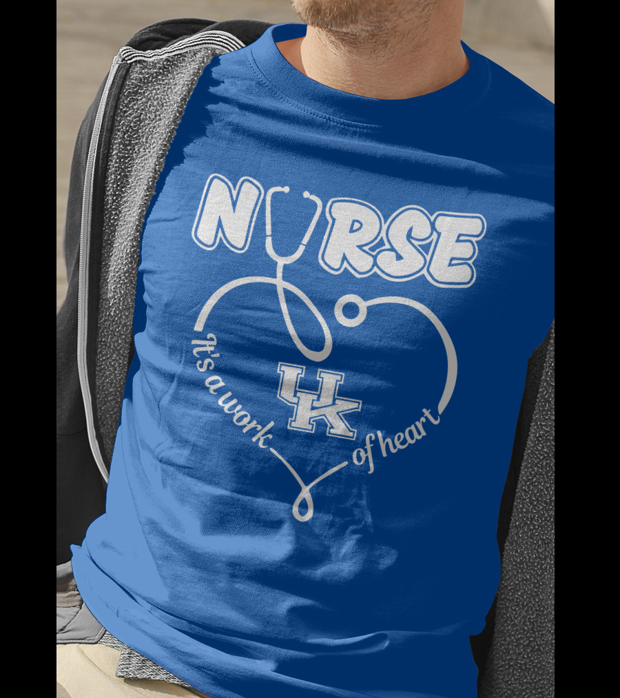Nurse It's A Work Of Heart Uk Stethoscope T-Shirt