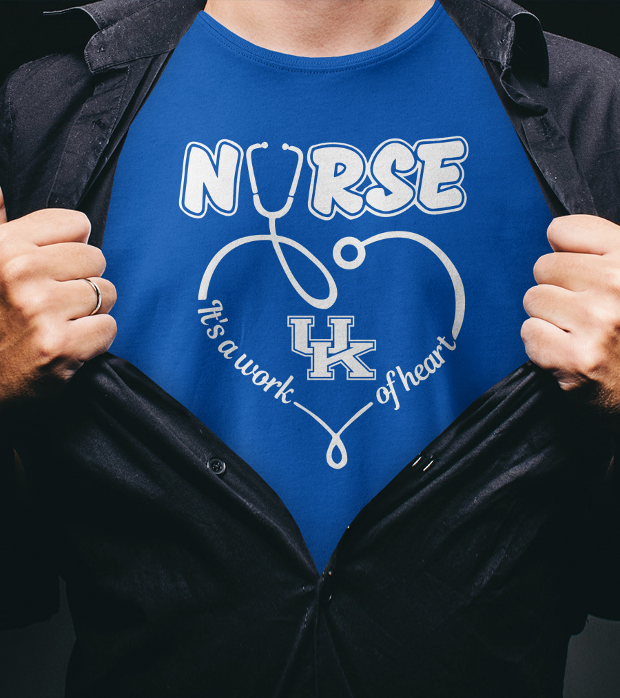 Nurse It's A Work Of Heart Uk Stethoscope T-Shirt