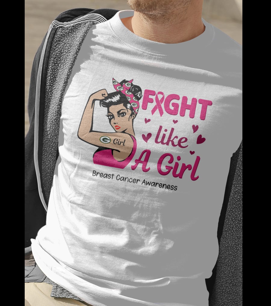 Fight Like A Girl Breast Cancer Awareness Green Bay Packers T-Shirt