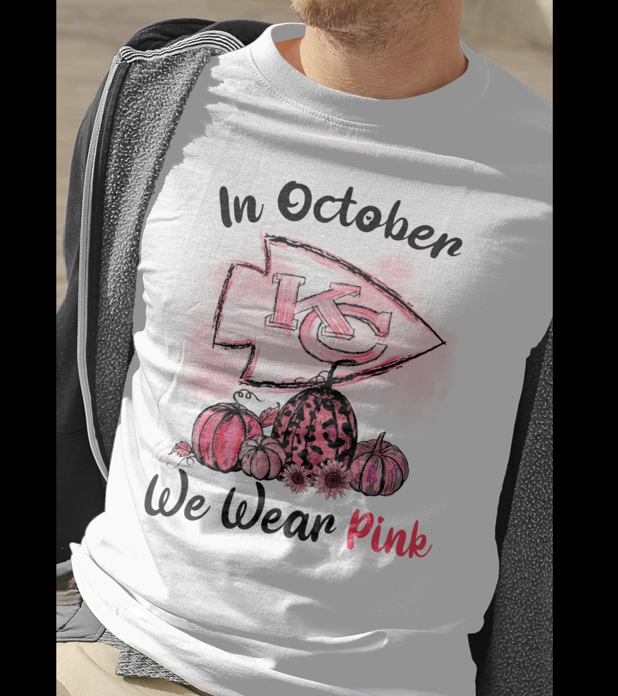 In October We Wear Pink Kc Pumpkin Edition T-Shirt