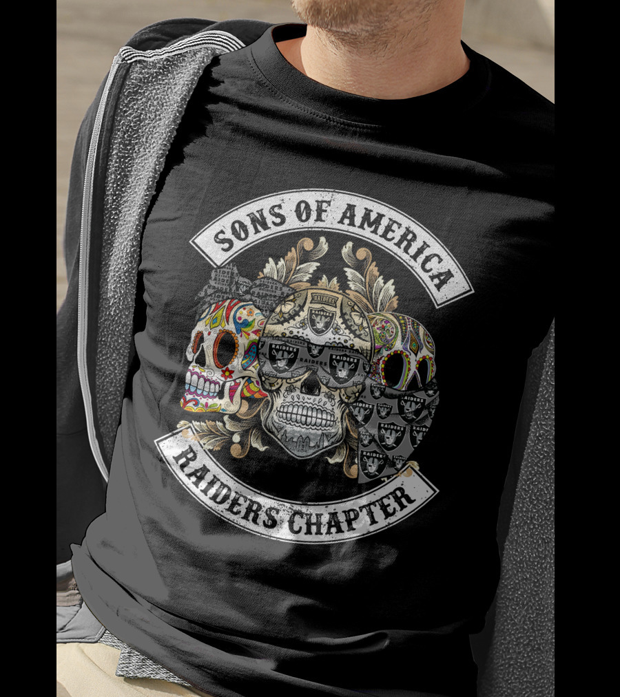 Sons Of America Raiders Chapter Skull Art T-Shirt