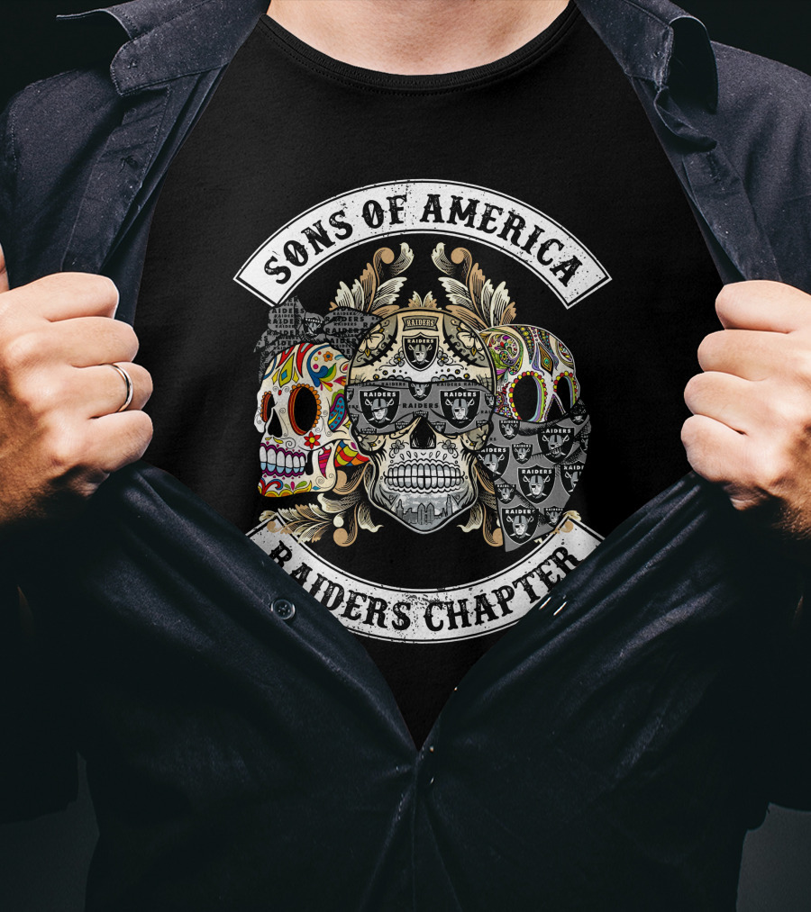 Sons Of America Raiders Chapter Skull Art T-Shirt