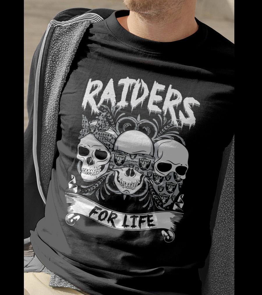 Raiders For Life Skulls T-Shirt