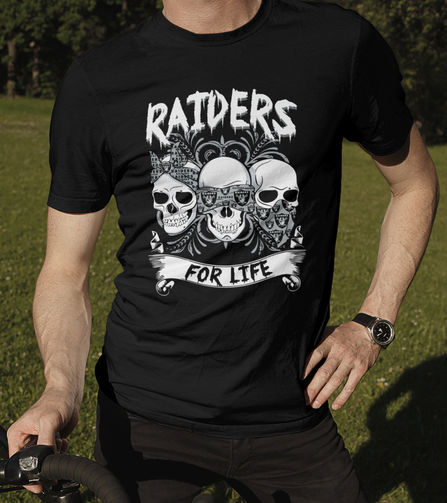 Raiders For Life Skulls T-Shirt
