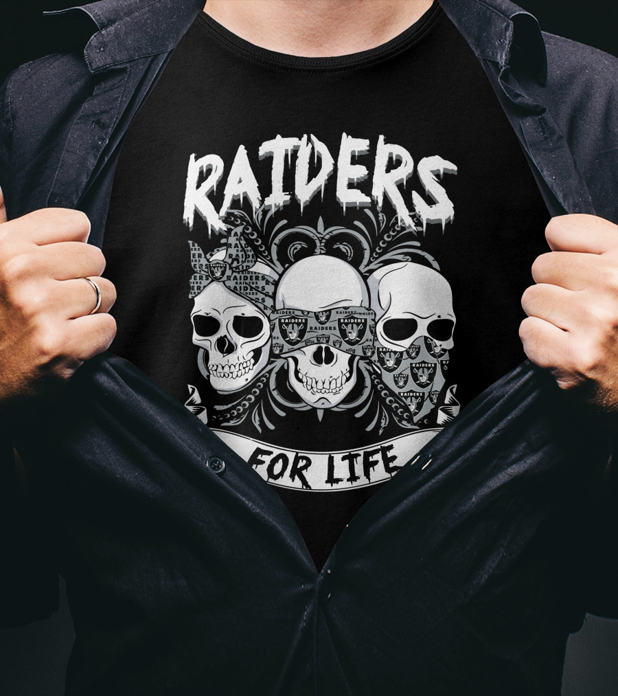 Raiders For Life Skulls T-Shirt