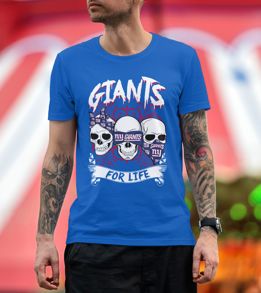 Giants Ny Giants Skulls For Life T-Shirt