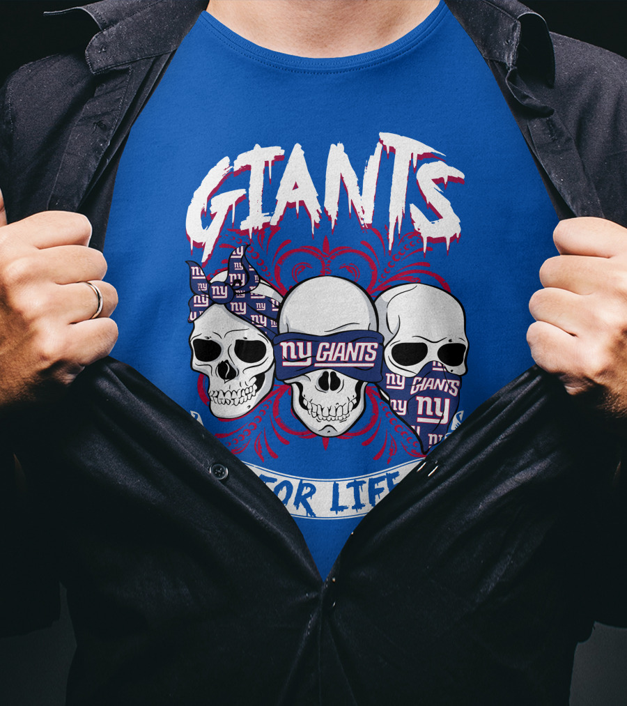 Giants Ny Giants Skulls For Life T-Shirt