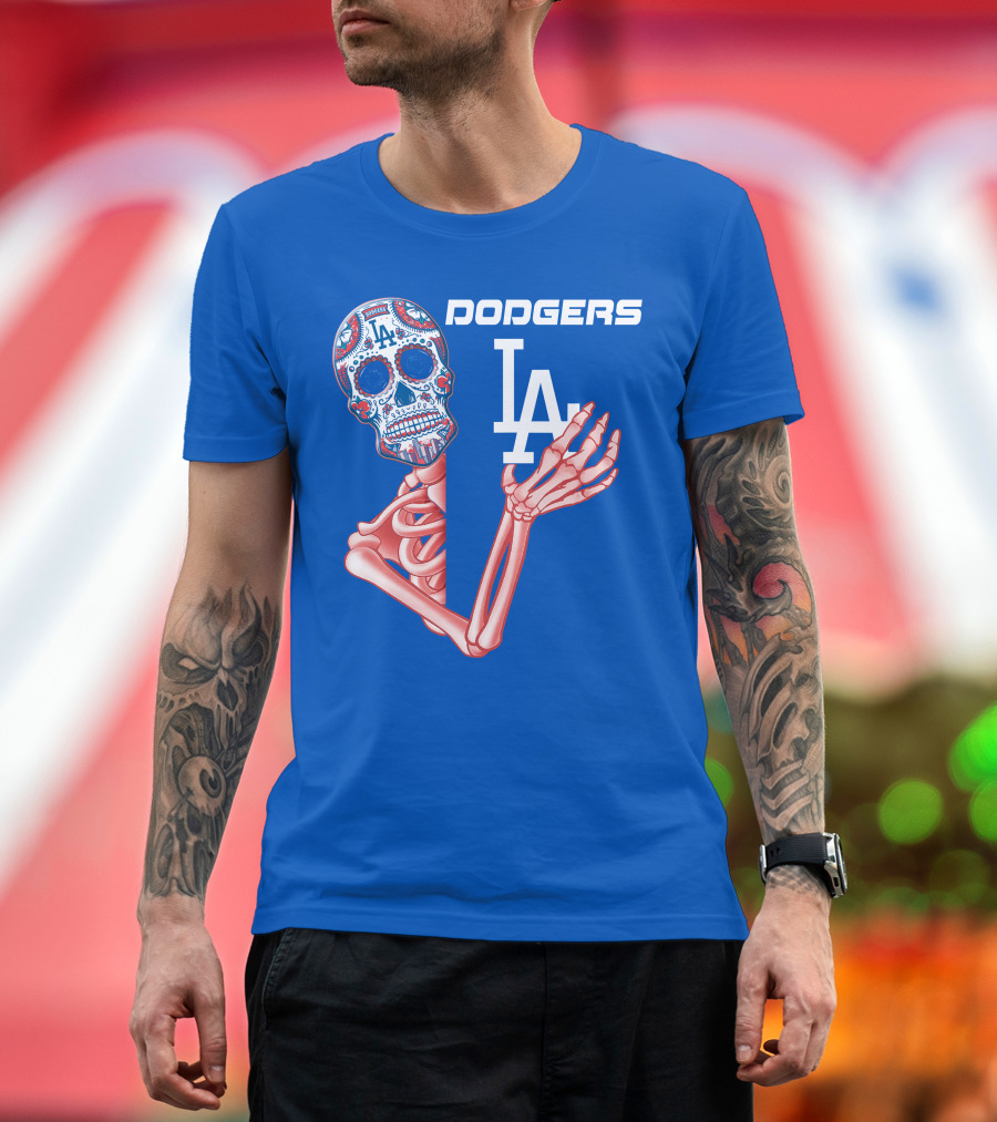 Dodgers La Sugar Skull Skeleton T-Shirt
