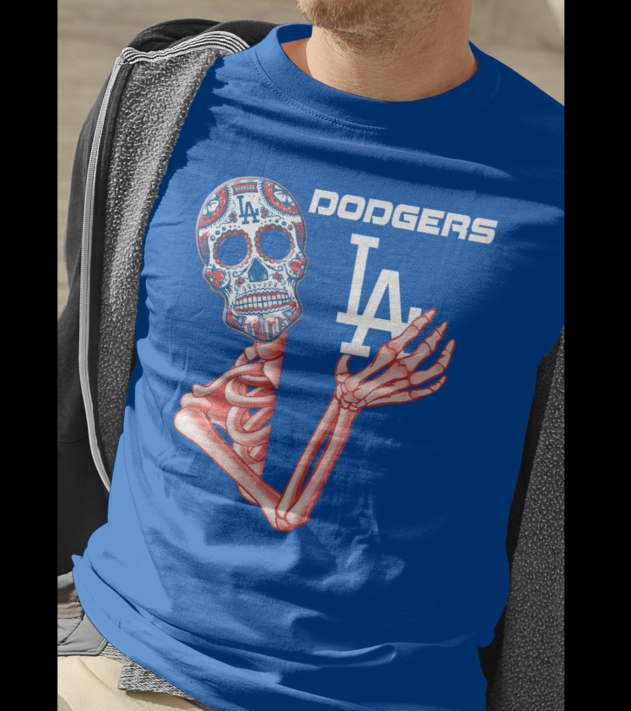 Dodgers La Sugar Skull Skeleton T-Shirt