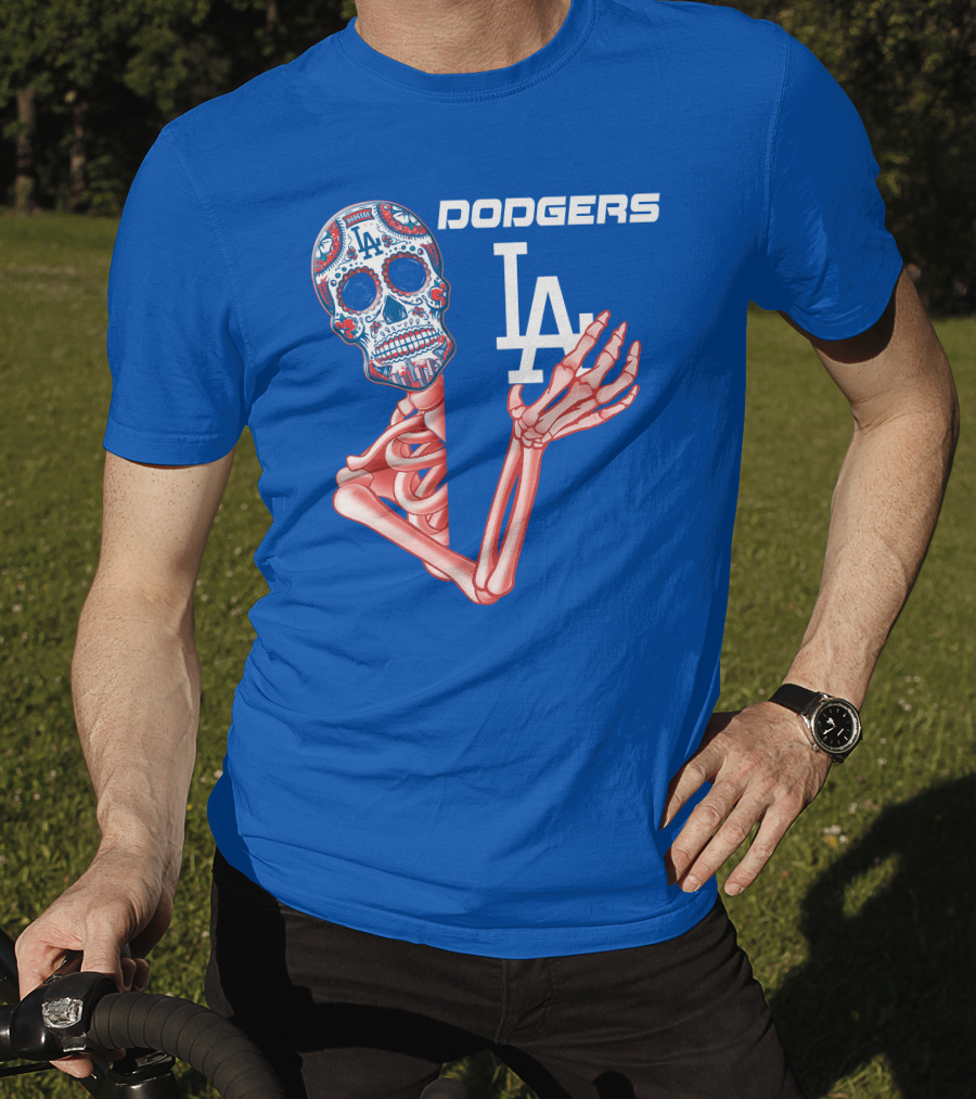 Dodgers La Sugar Skull Skeleton T-Shirt