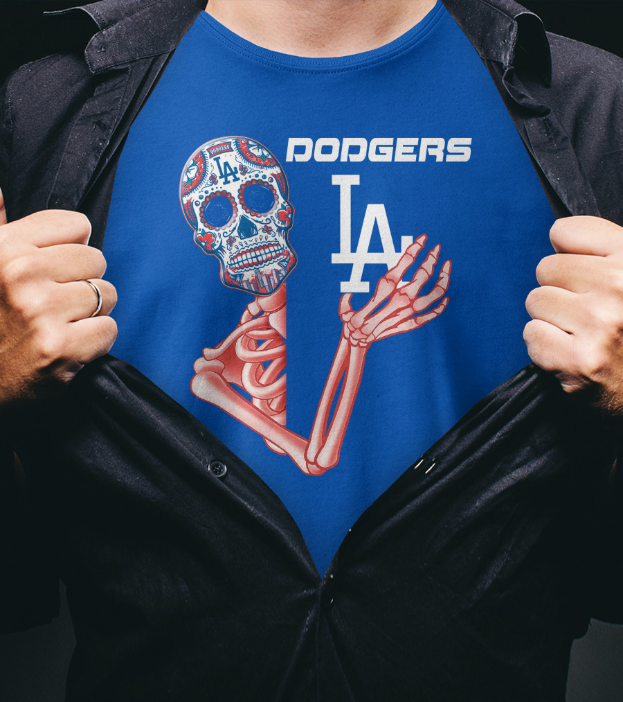 Dodgers La Sugar Skull Skeleton T-Shirt