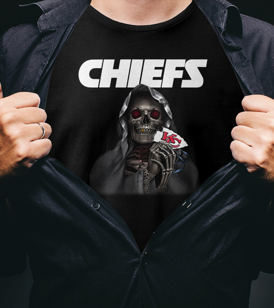 Chiefs Grim Reaper With Kc Arrowhead T-Shirt