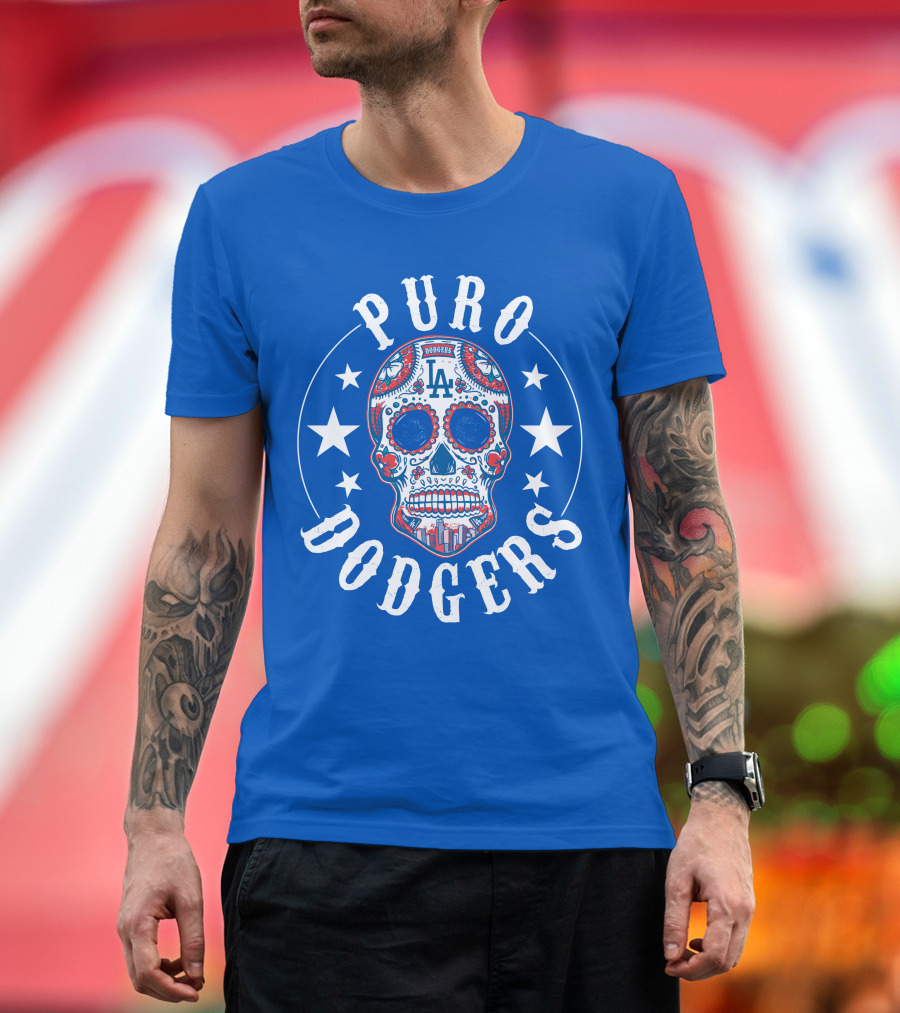 Puro Dodgers Día De Los Muertos La Logo T-Shirt