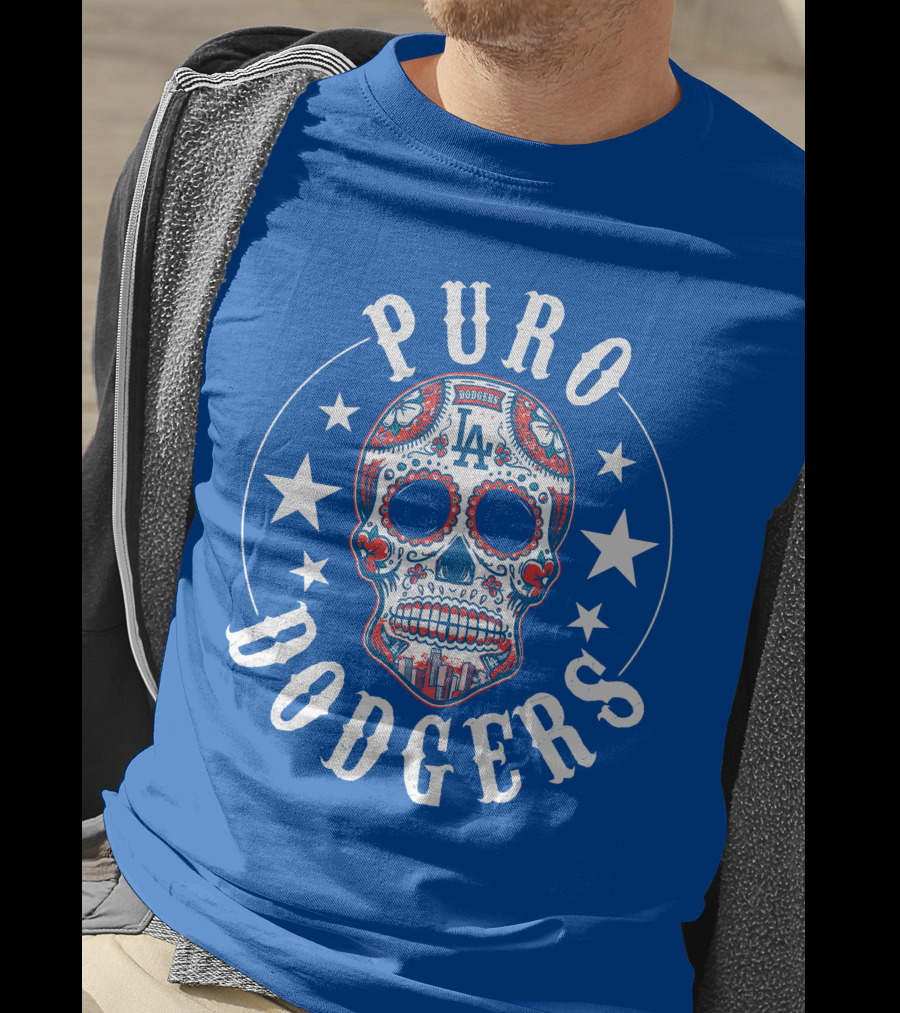 Puro Dodgers Día De Los Muertos La Logo T-Shirt