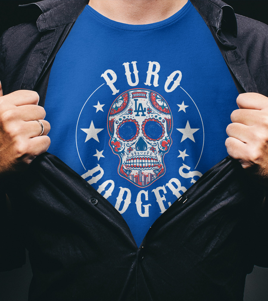 Puro Dodgers Día De Los Muertos La Logo T-Shirt