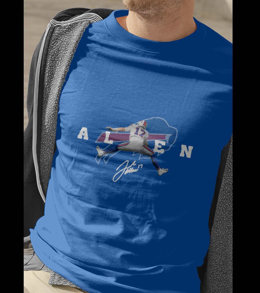 Allen 17 Buffalo Jumping Nfl Signature T-Shirt