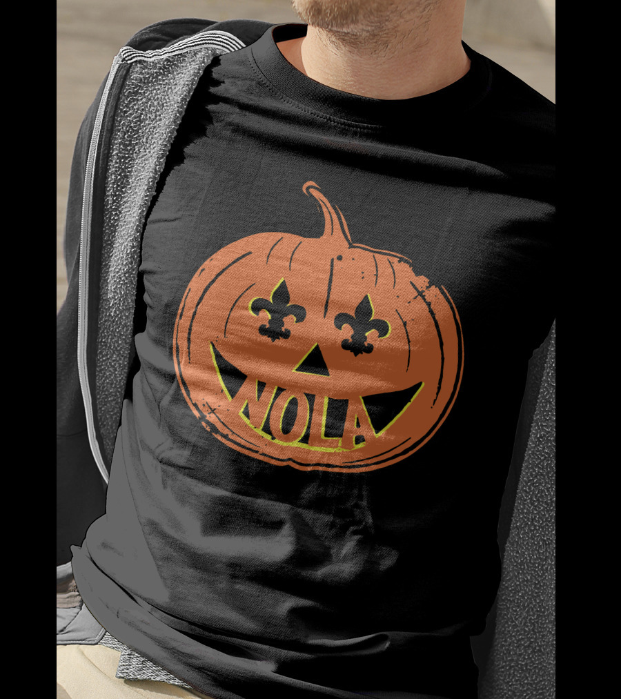 Nola Pumpkin Fleur-De-Lis Halloween T-Shirt