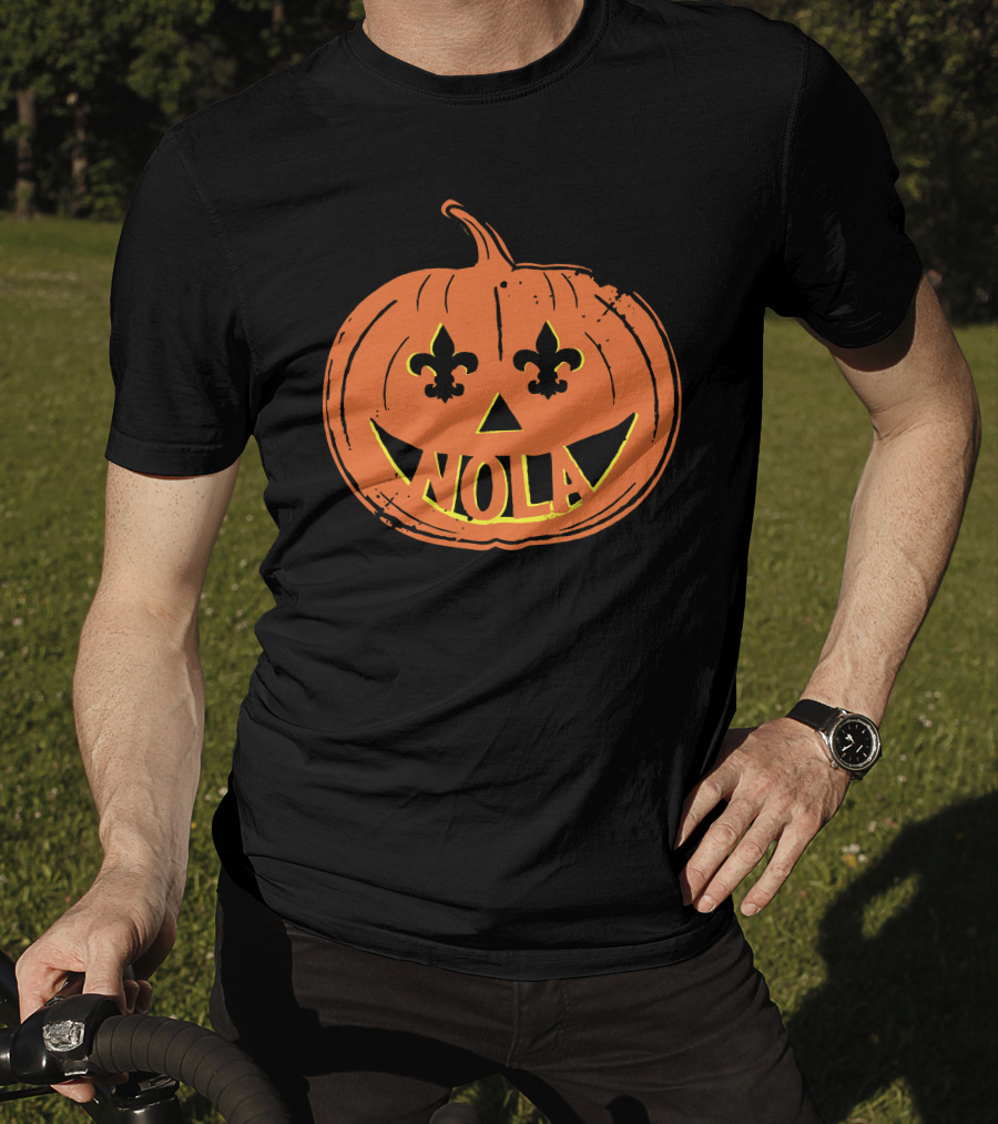 Nola Pumpkin Fleur-De-Lis Halloween T-Shirt