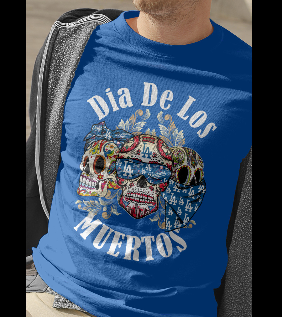 Dia De Los Muertos Dodgers La Skulls T-Shirt