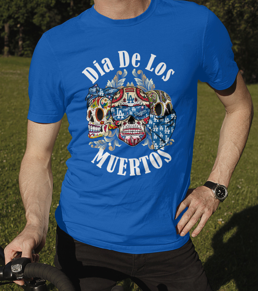 Dia De Los Muertos Dodgers La Skulls T-Shirt
