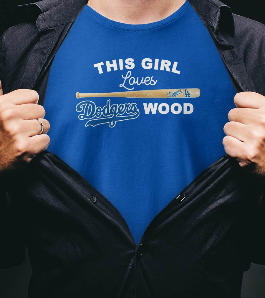 This Girl Loves Dodgers Wood T-Shirt