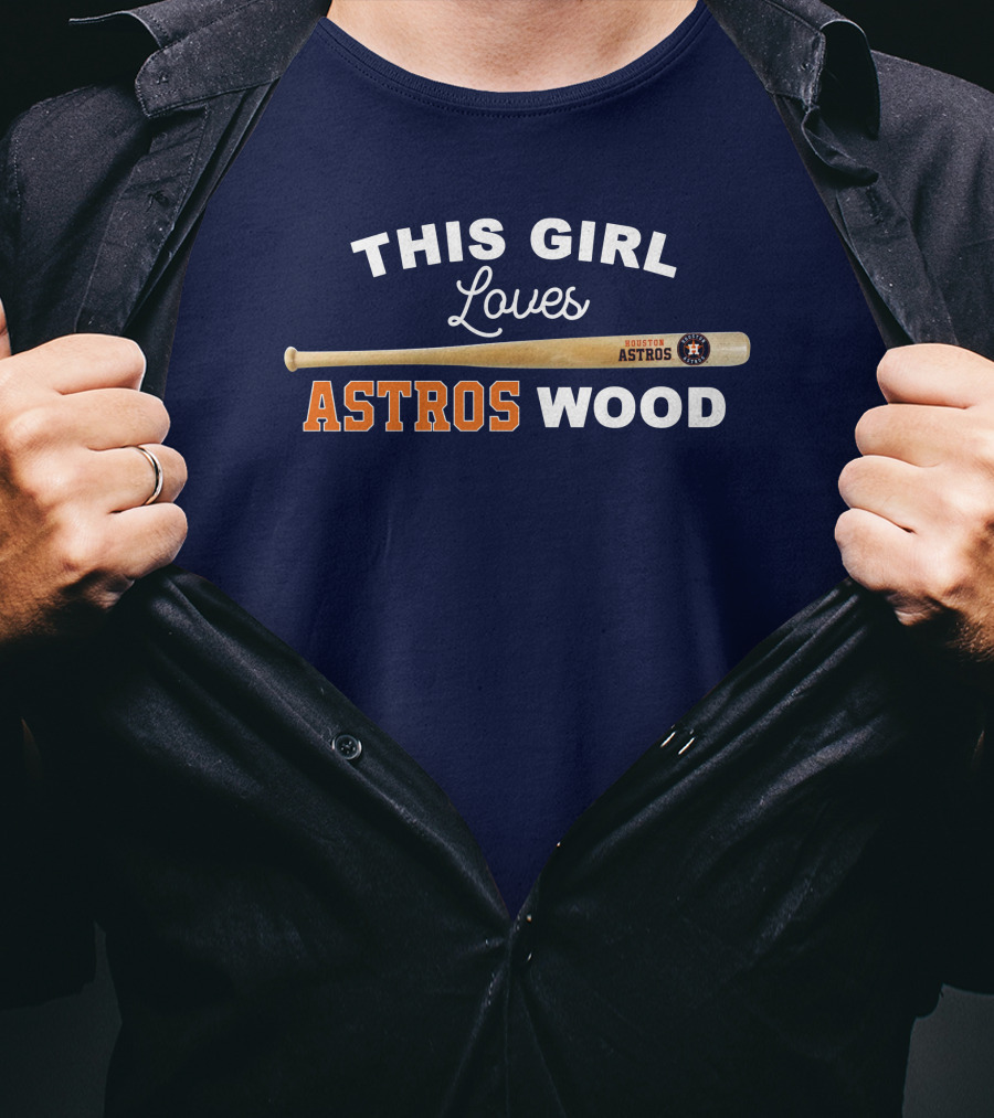 This Girl Loves Houston Astros Wood T-Shirt