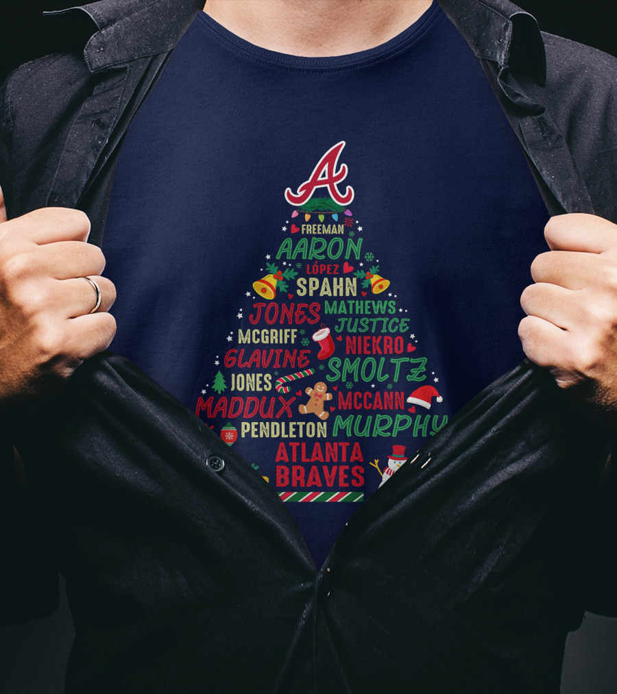 Atlanta Braves Christmas Tree T-Shirt
