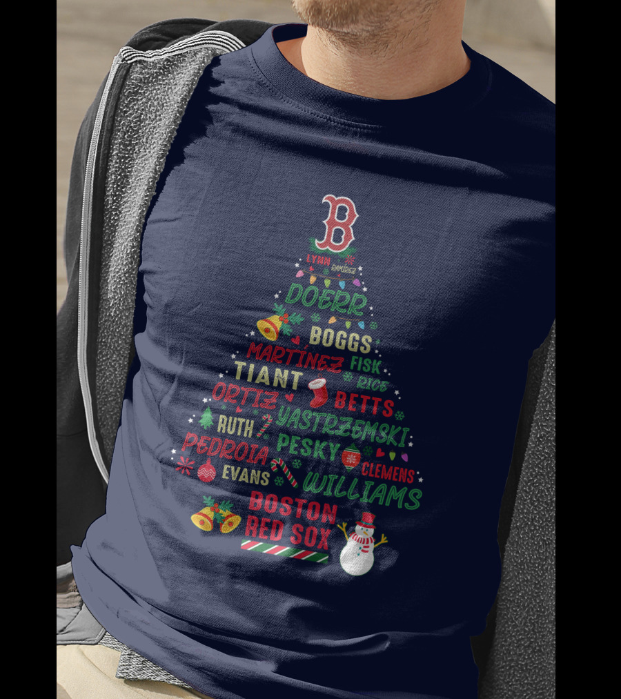 Boston Red Sox Christmas Tree T-Shirt