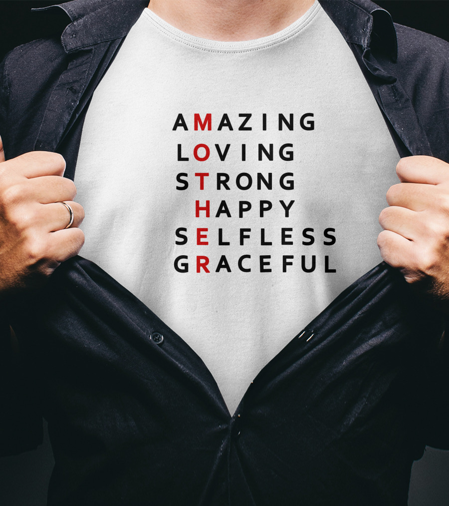 Amazing Loving Strong Happy Selfless Graceful Mother Crossword T-Shirt