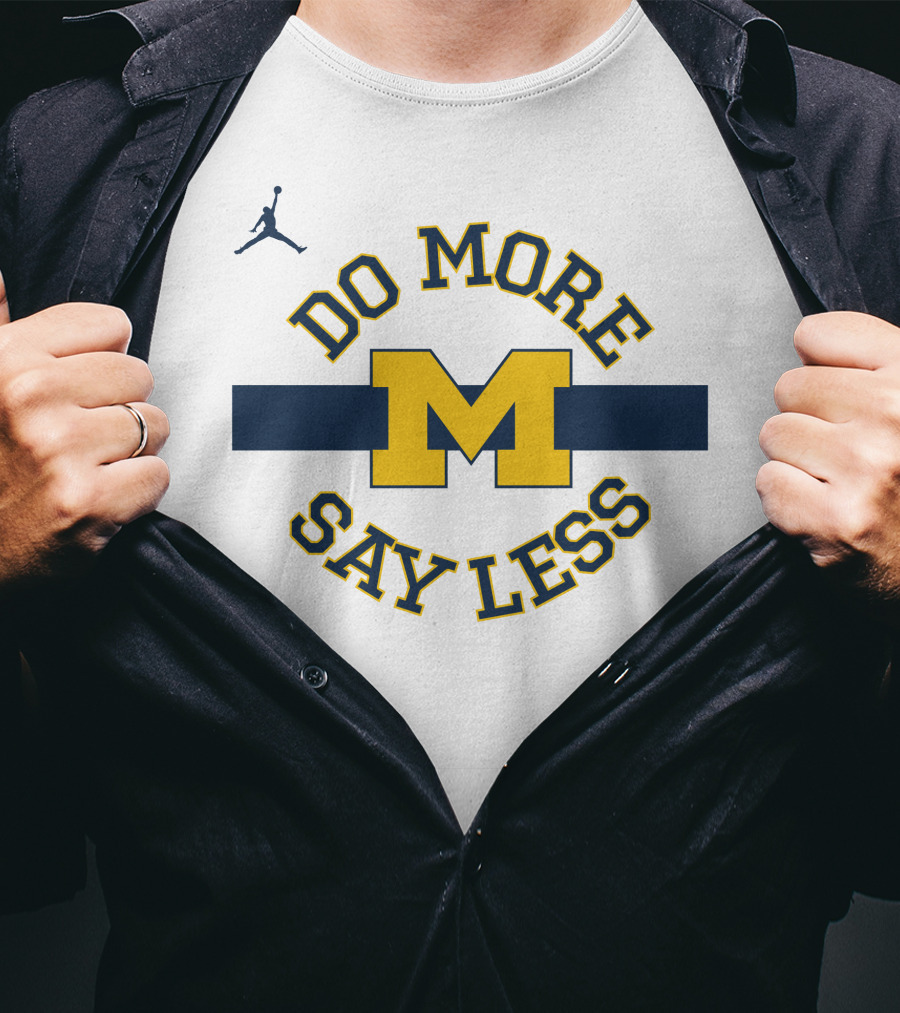 Do More Say Less Michigan Jumpman Logo M T-Shirt