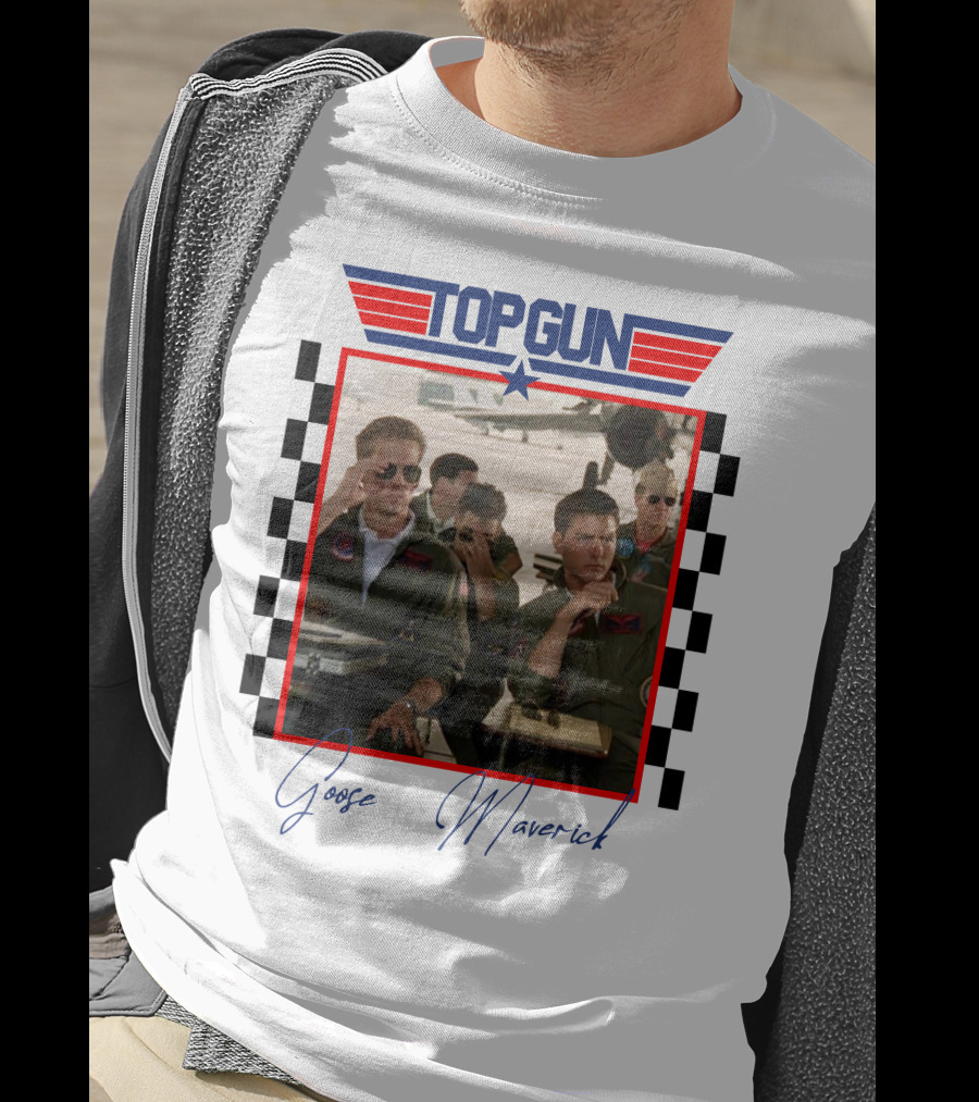 Top Gun Goose Maverick Classic Aviation Icons In Signature Flight Gear T-Shirt
