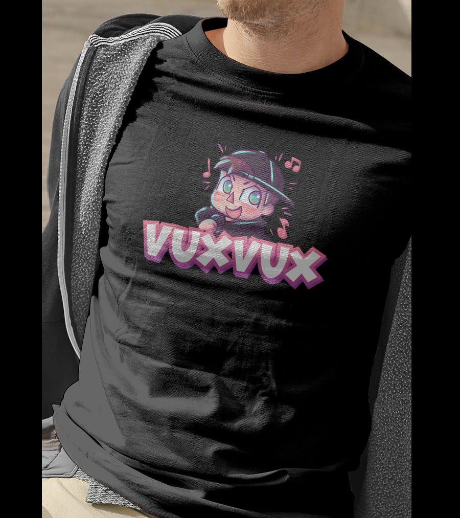 Vuxvux Character Cartoon With Music Notes T-Shirt