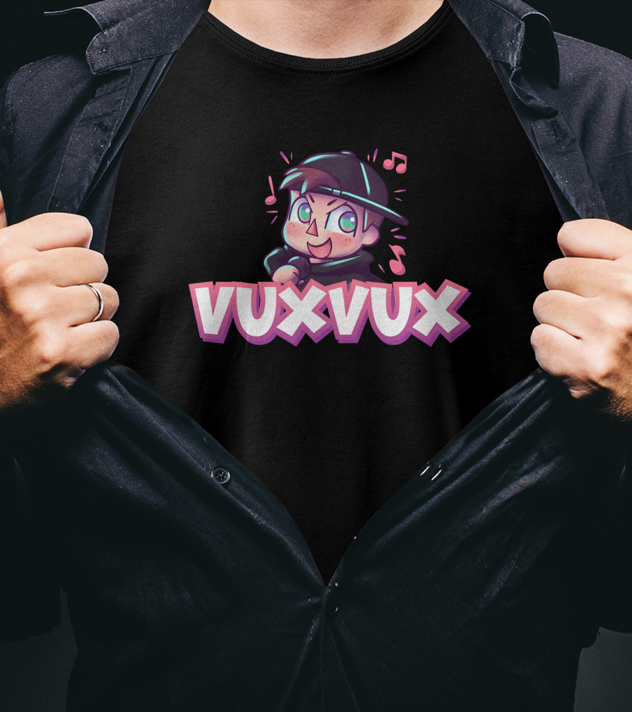Vuxvux Character Cartoon With Music Notes T-Shirt