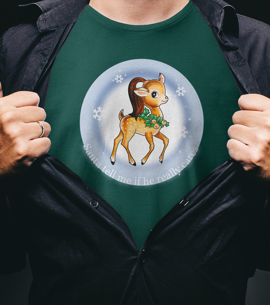 Santa Tell Me If He Really Cares Ariana Grande Merch T-Shirt